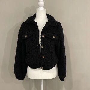 HYFVE Cropped Sherpa Cardigan